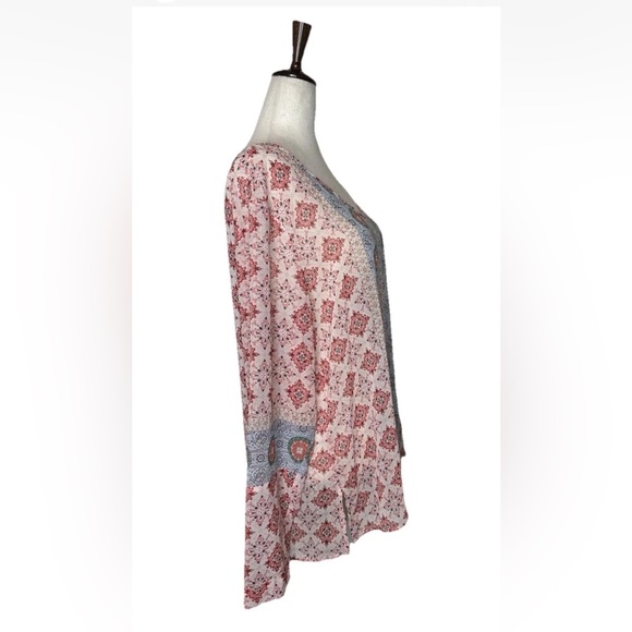 Sundance Gypsy Print Blouse Womens L Romantic Flowy Medallion Long Sleeve Top - Picture 4 of 6